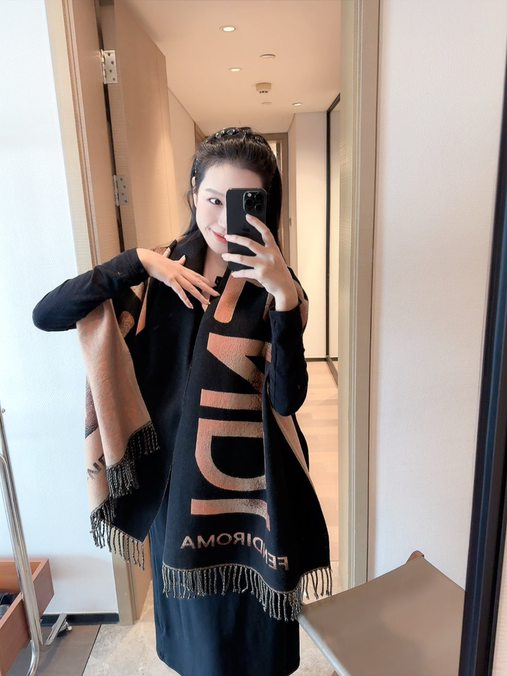 new FF cashmere double-sided scarf