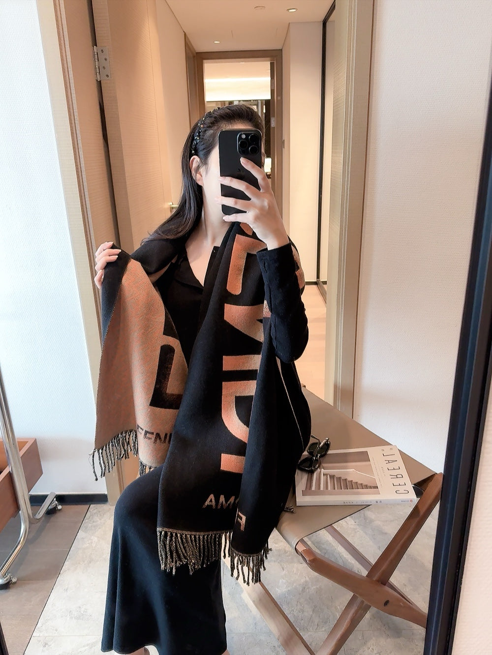 new FF cashmere double-sided scarf