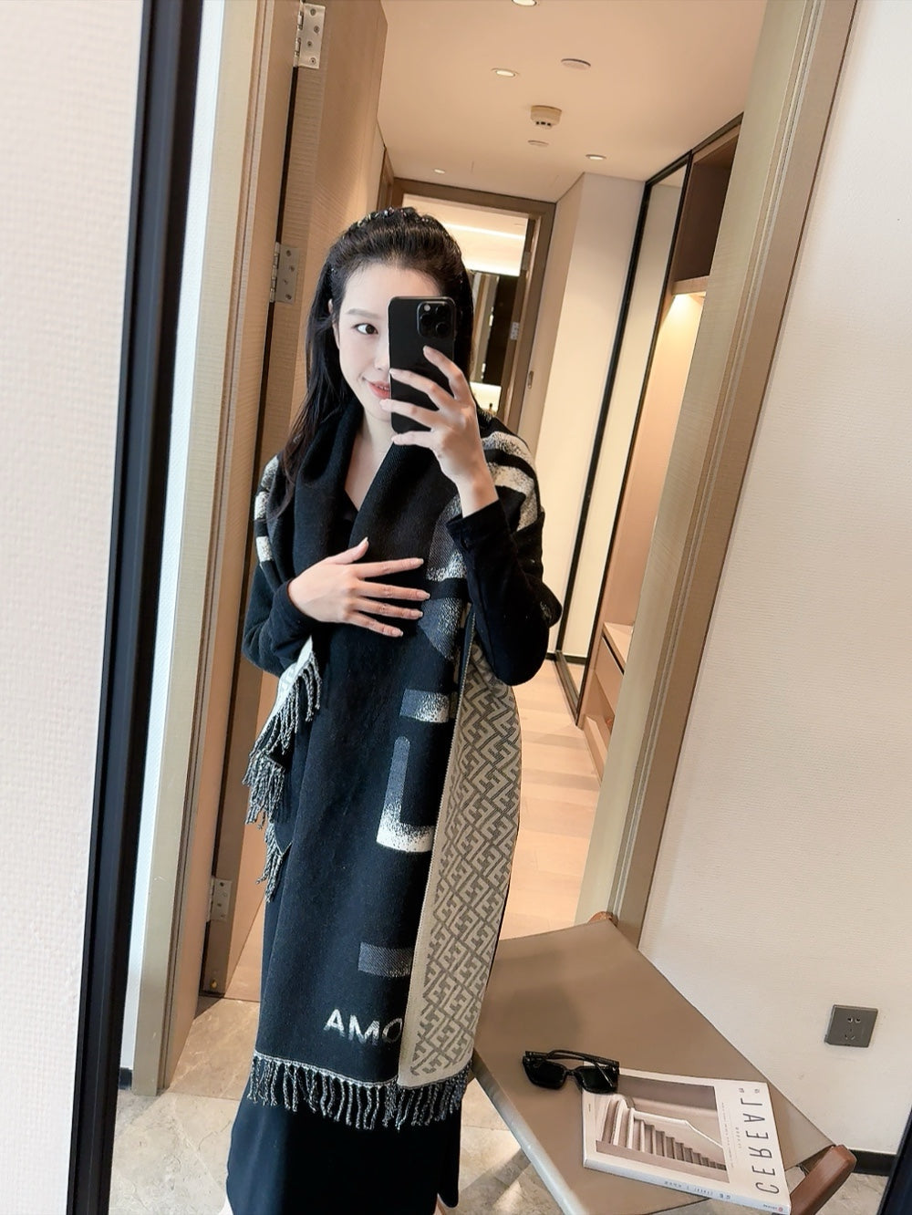 new FF cashmere double-sided scarf