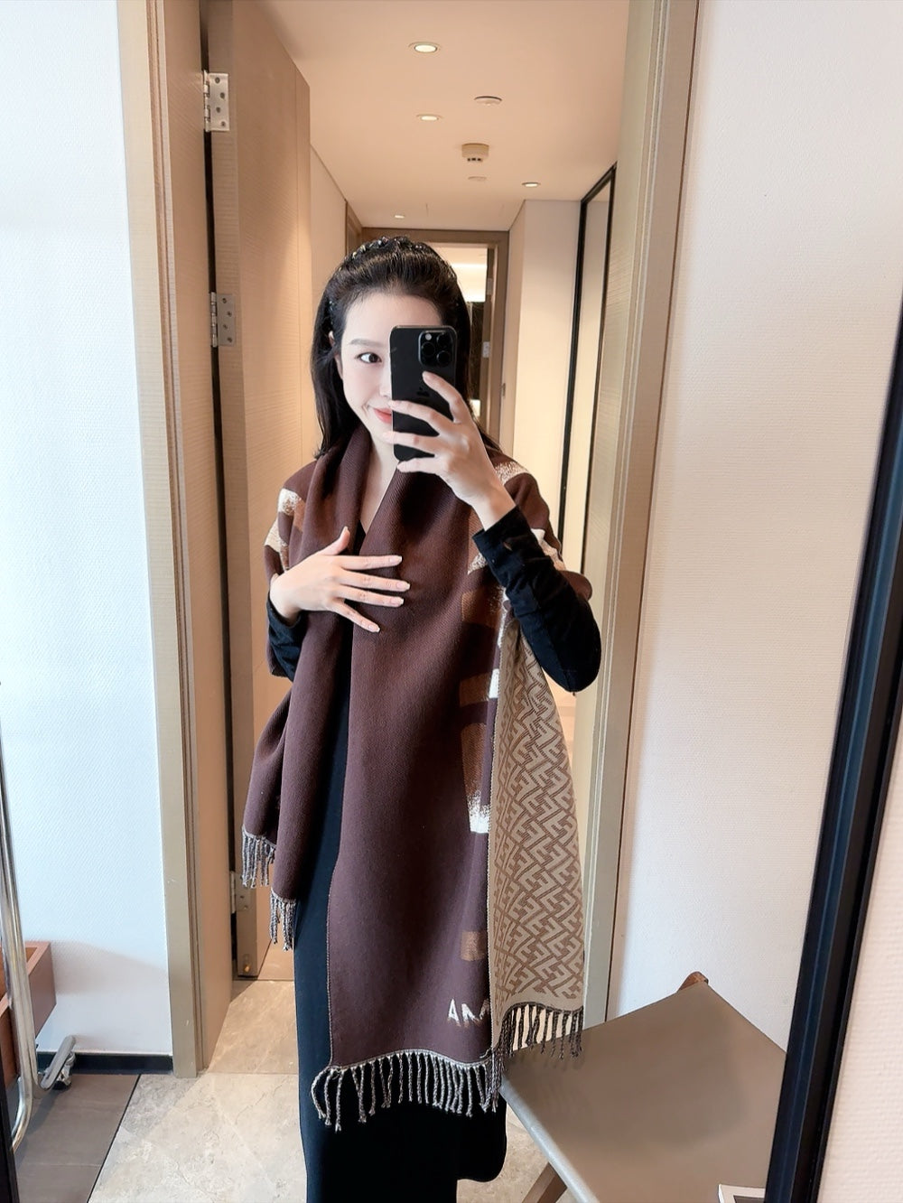 new FF cashmere double-sided scarf