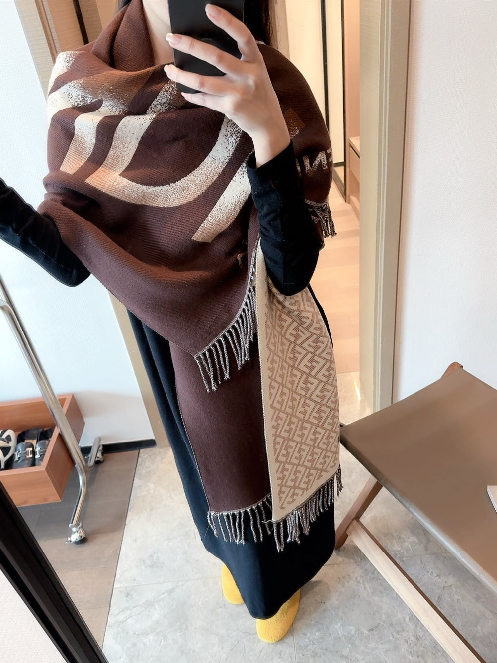 new FF cashmere double-sided scarf