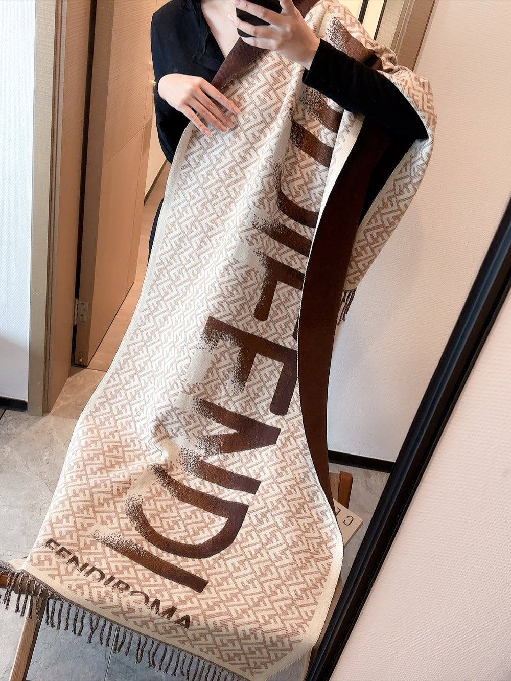 new FF cashmere double-sided scarf