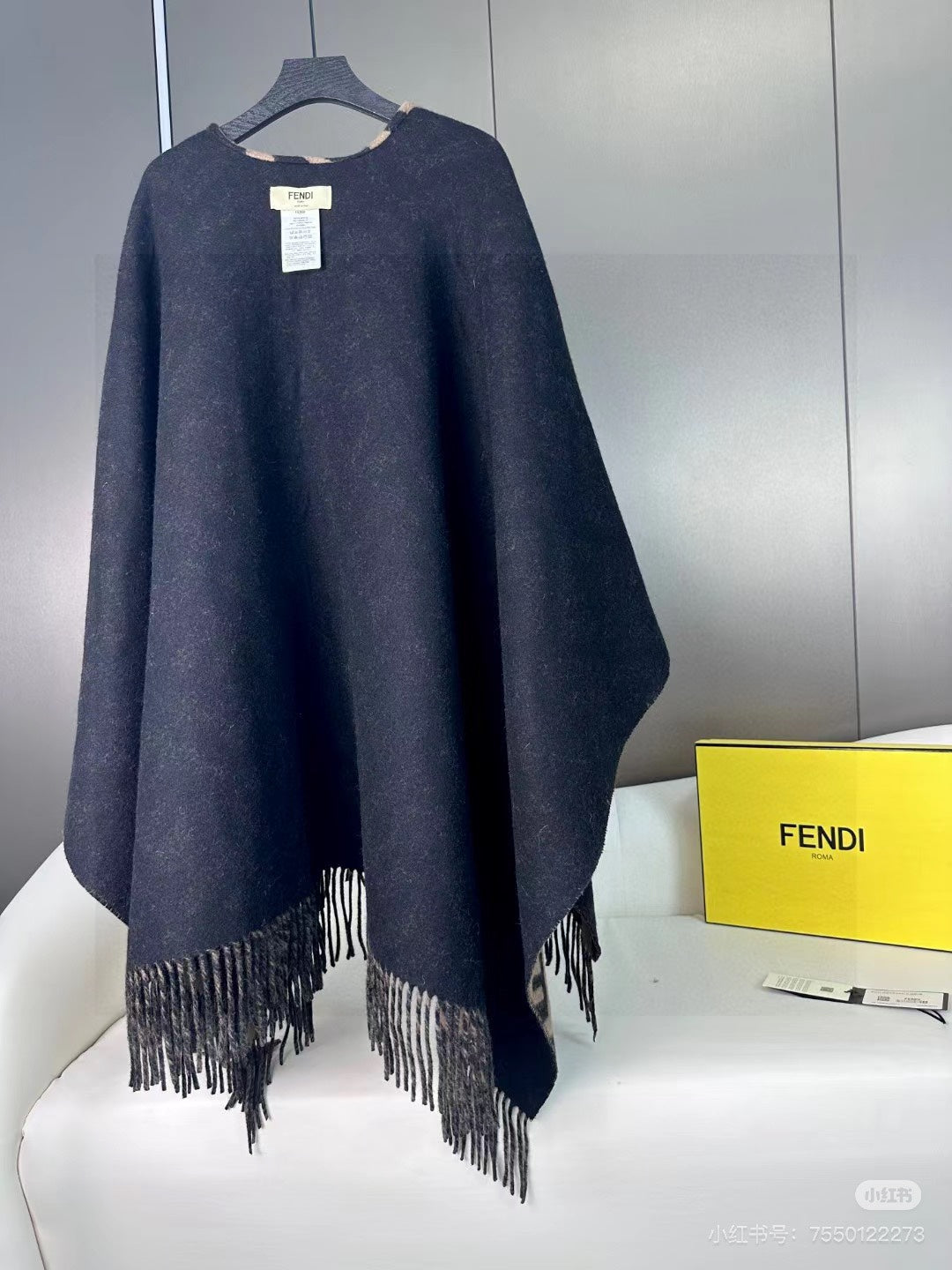 classic FF letter elements wool cape