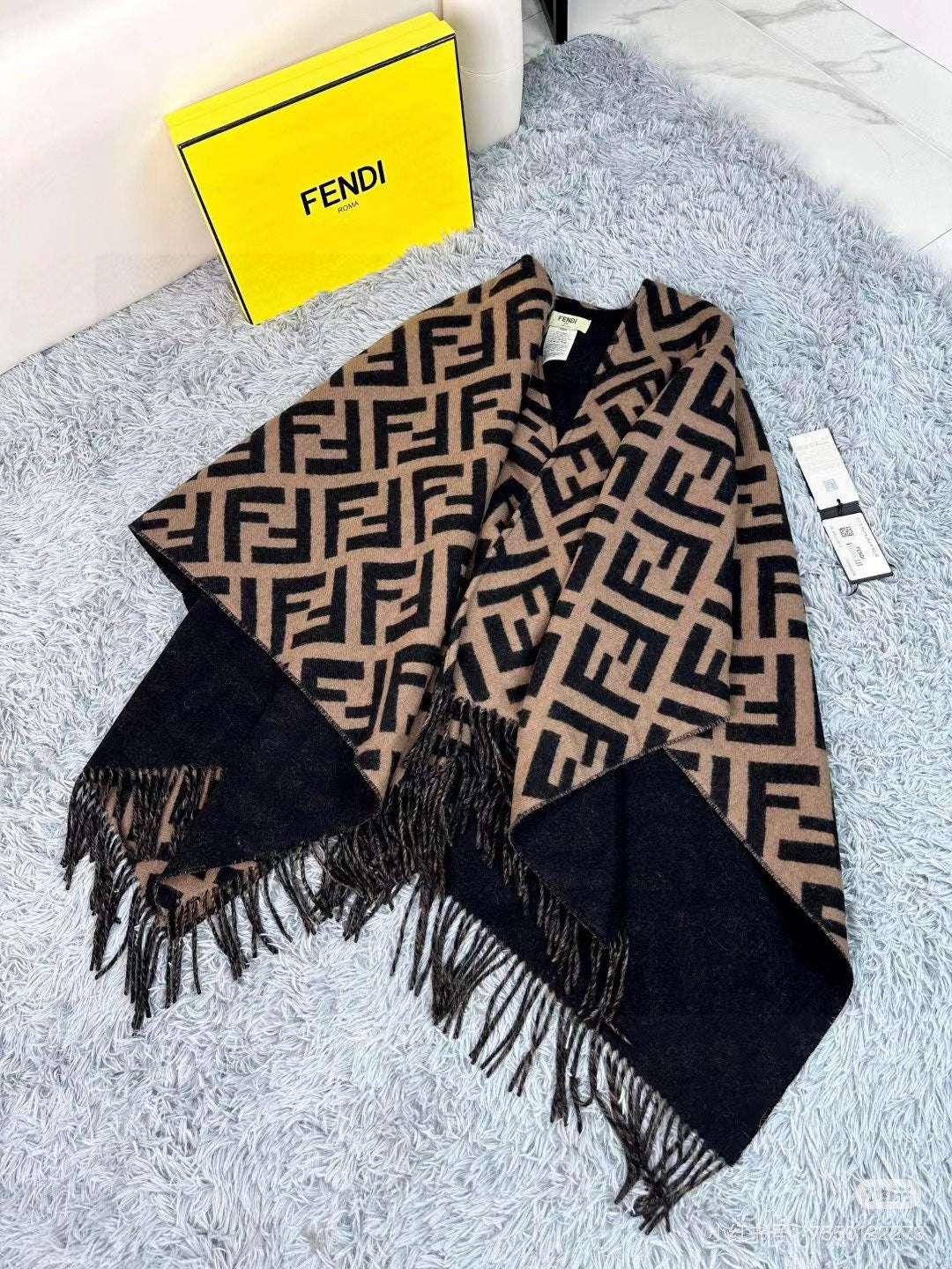 classic FF letter elements wool cape