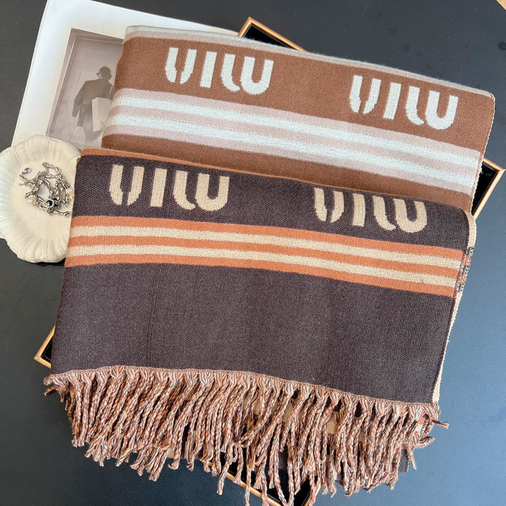 classic double-sided two-color autumn and winter scarf