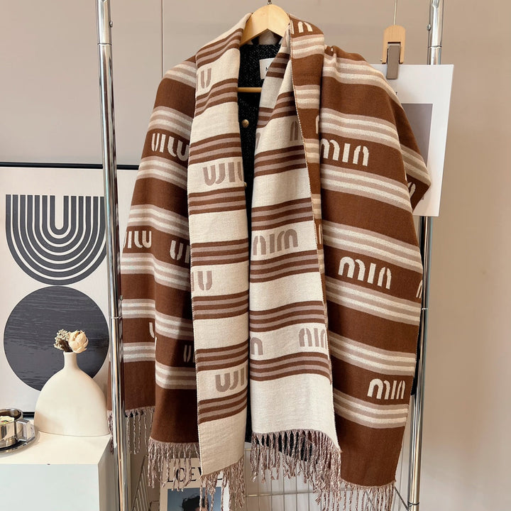 classic double-sided two-color autumn and winter scarf