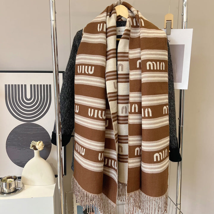 classic double-sided two-color autumn and winter scarf