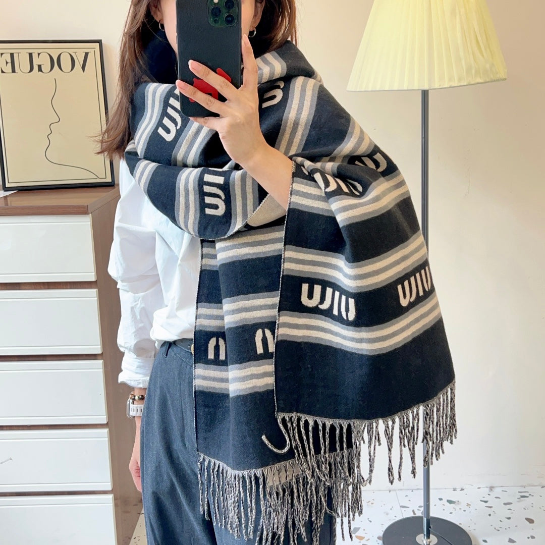 classic double-sided two-color autumn and winter scarf