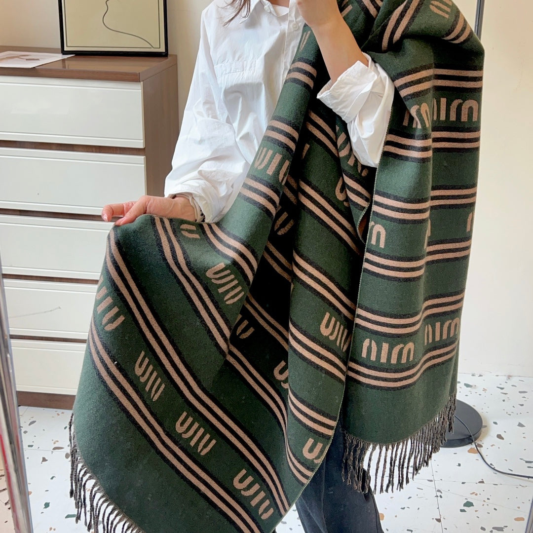 classic double-sided two-color autumn and winter scarf