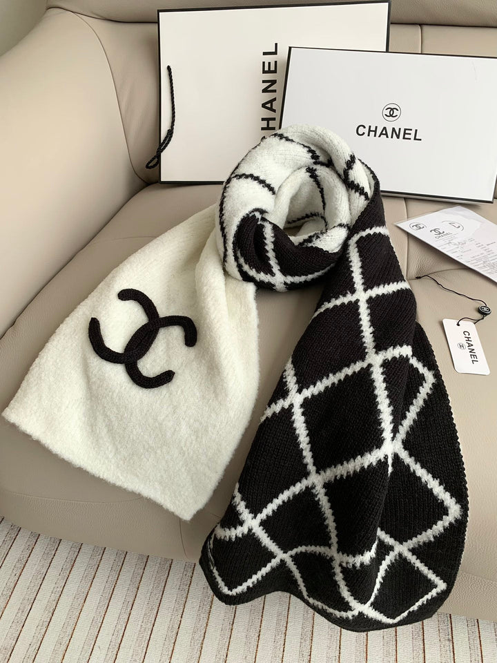 Premium 24b knitted scarf cashmere