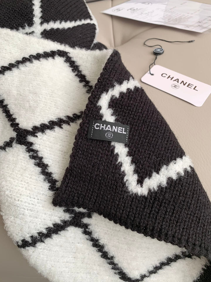 Premium 24b knitted scarf cashmere