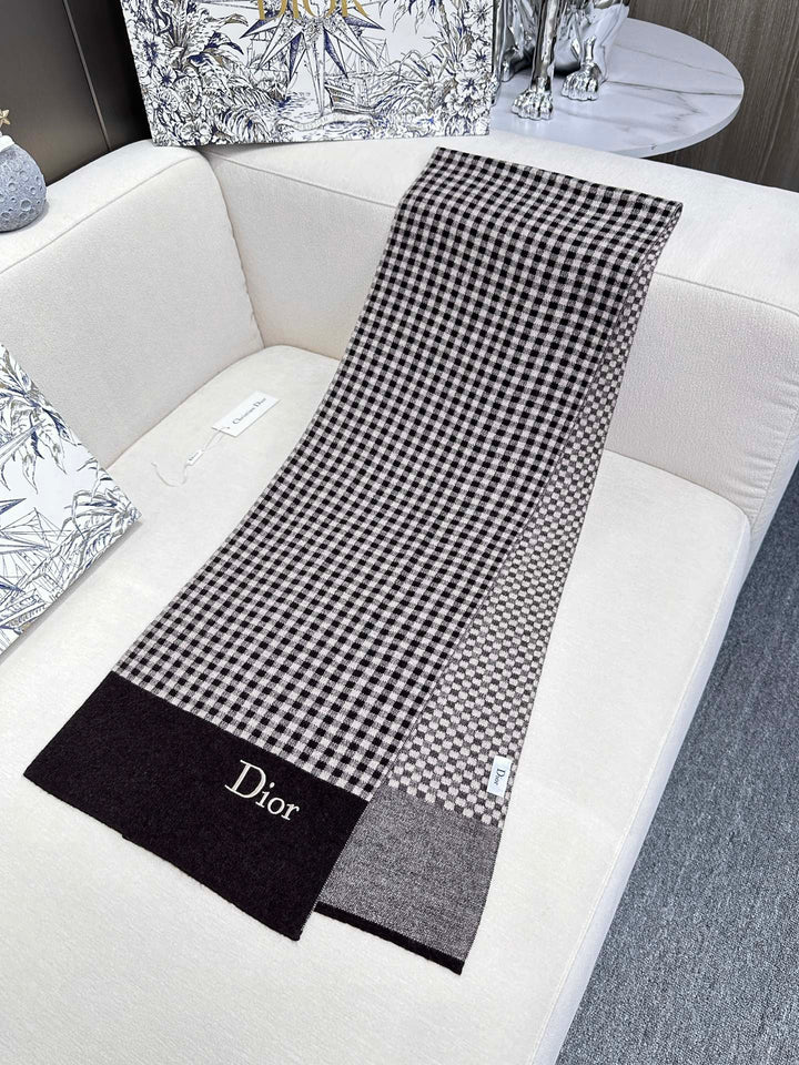 classic thousand birds check fall and winter scarf