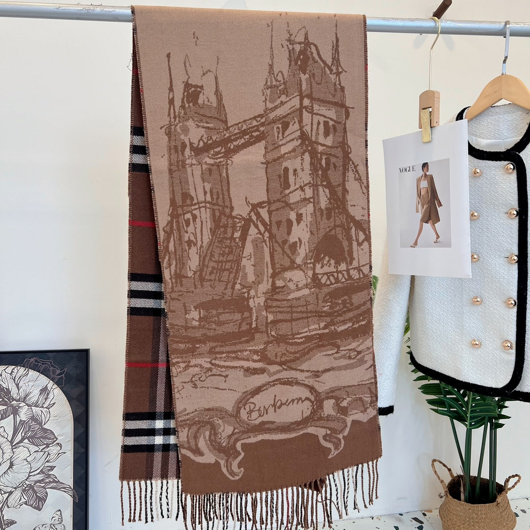 classic thousand birds check fall and winter scarf