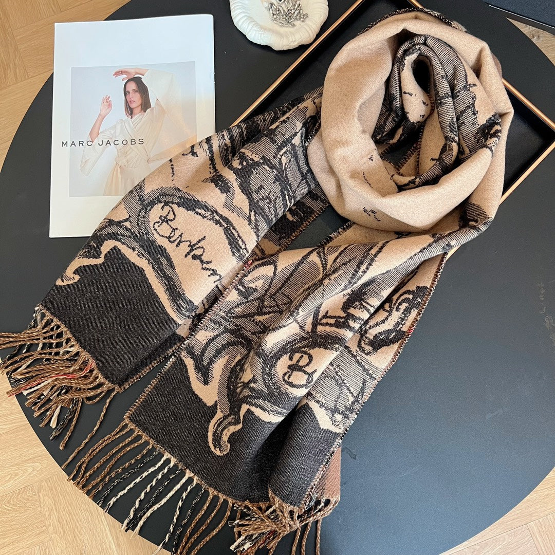 classic thousand birds check fall and winter scarf