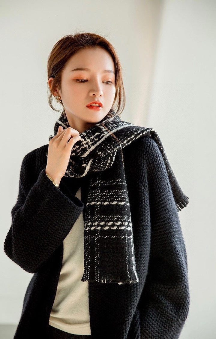 Fashion CC Knitting Plaid Shawl