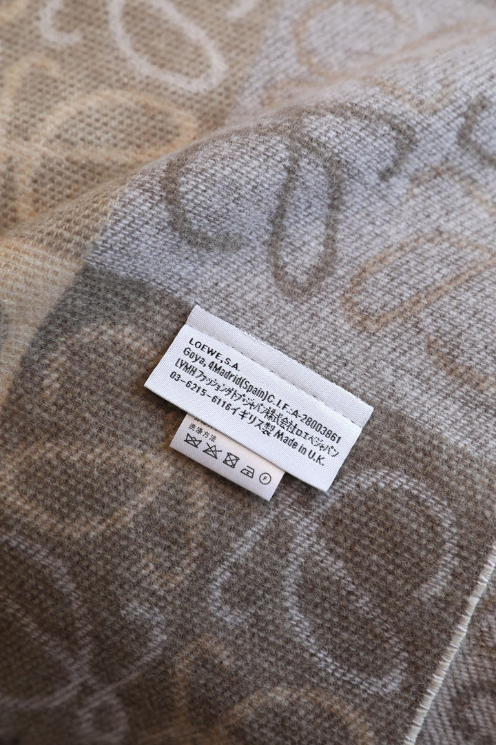two-color checkerboard wool cashmere blend scarf