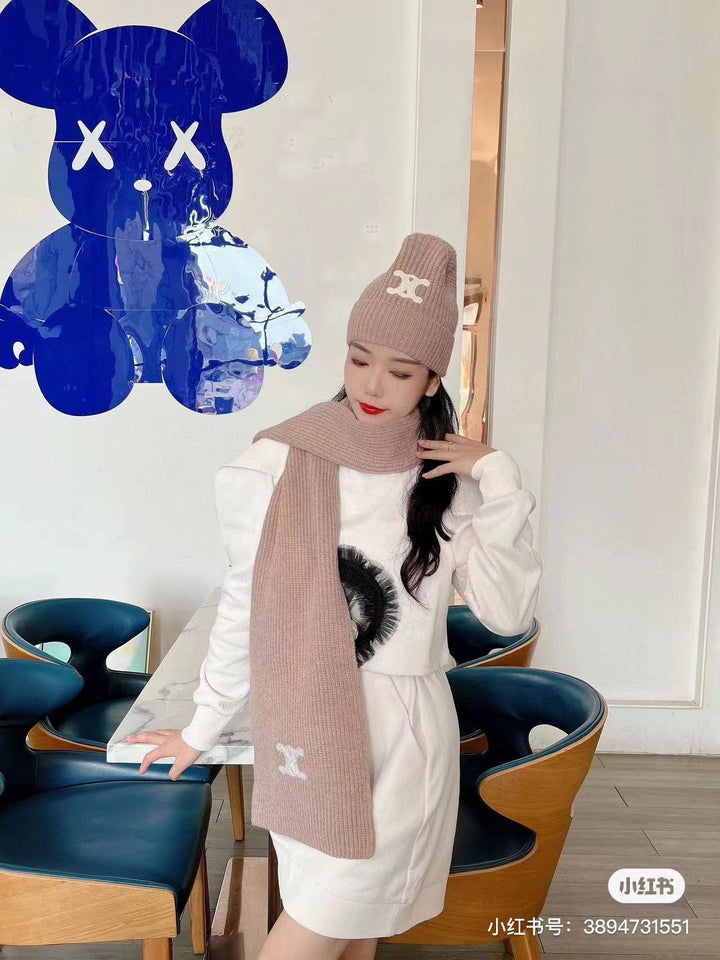 New Classic Set Hat [Wool Set Hat ➕ Scarf ➕ Gloves Set]