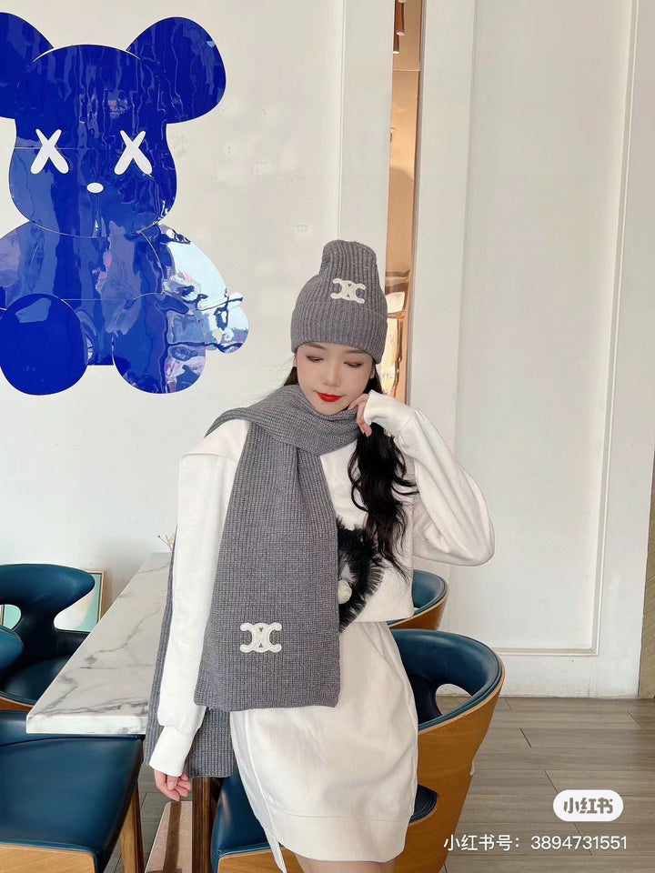 New Classic Set Hat [Wool Set Hat ➕ Scarf ➕ Gloves Set]