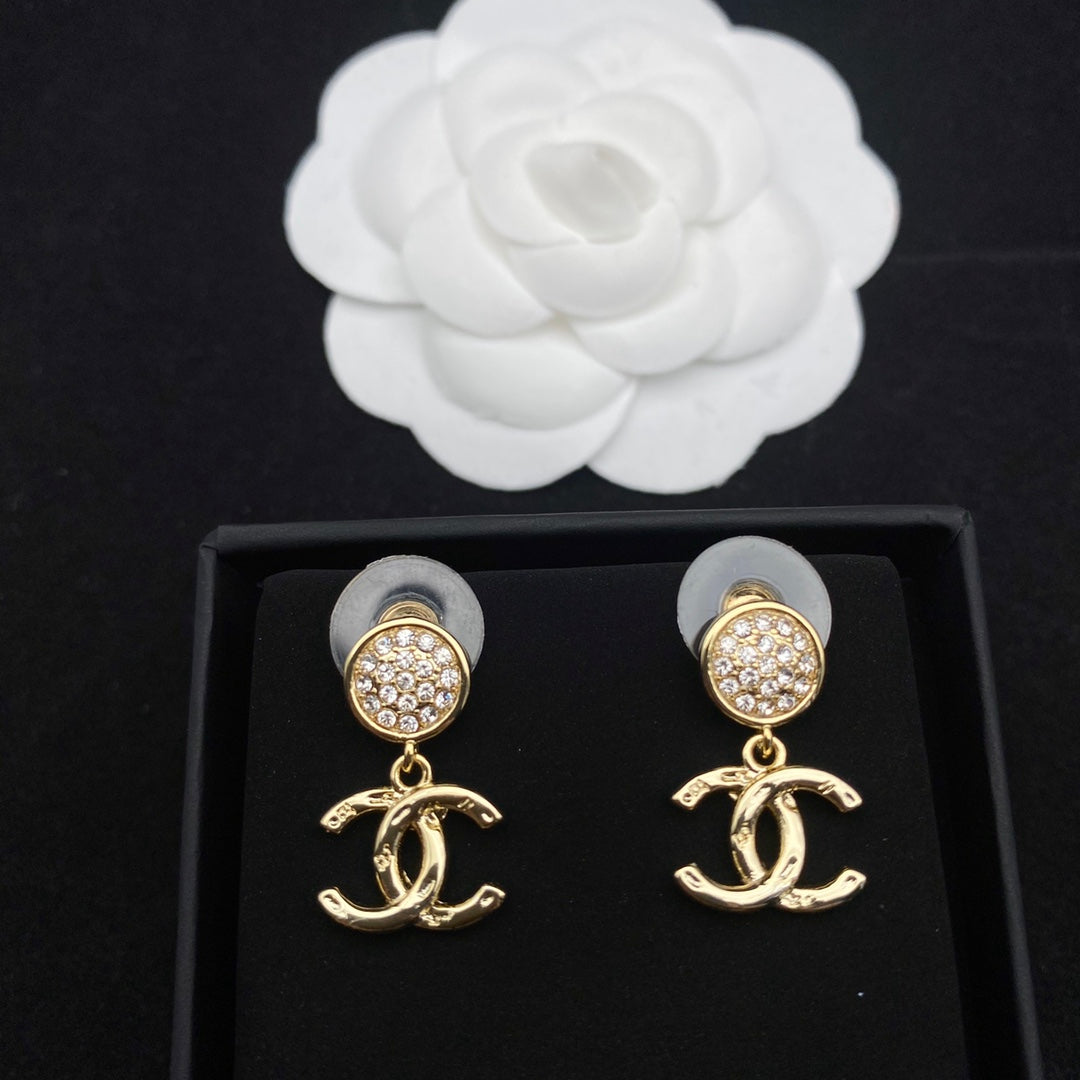 fashion CC full diamond earrings