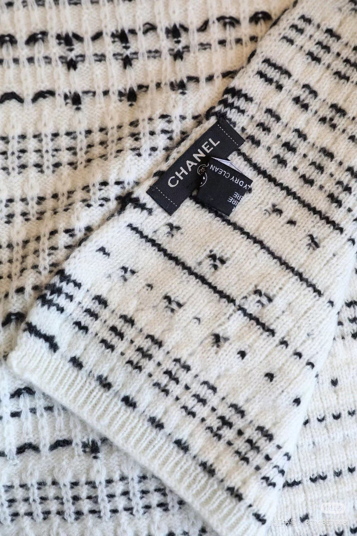 luxury CC double-sided jacquard knitted scarf