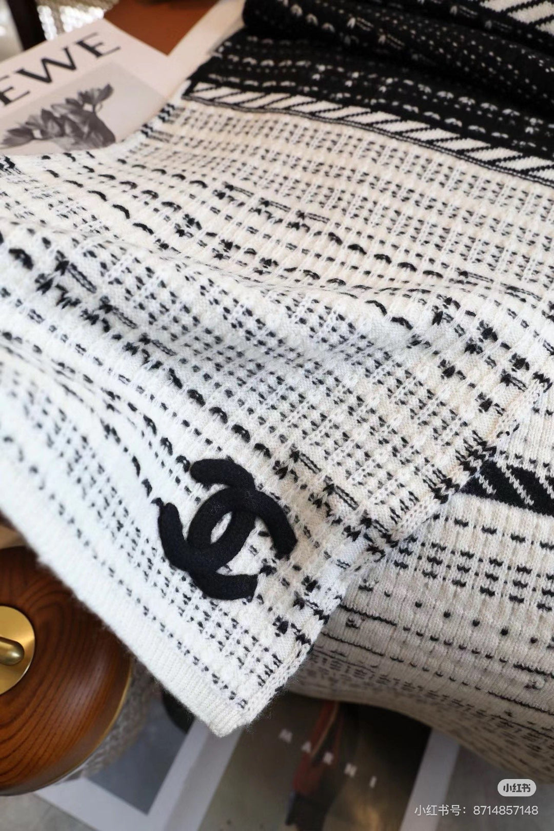 luxury CC double-sided jacquard knitted scarf