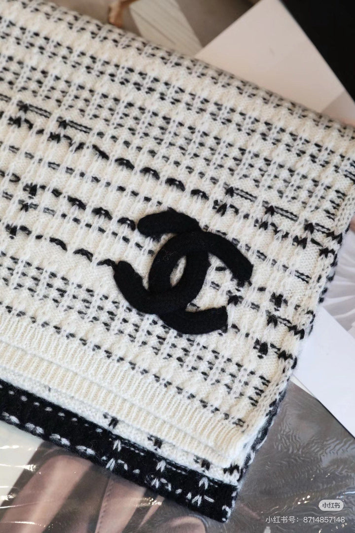 luxury CC double-sided jacquard knitted scarf