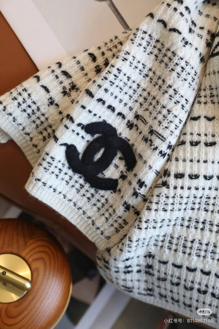 luxury CC double-sided jacquard knitted scarf