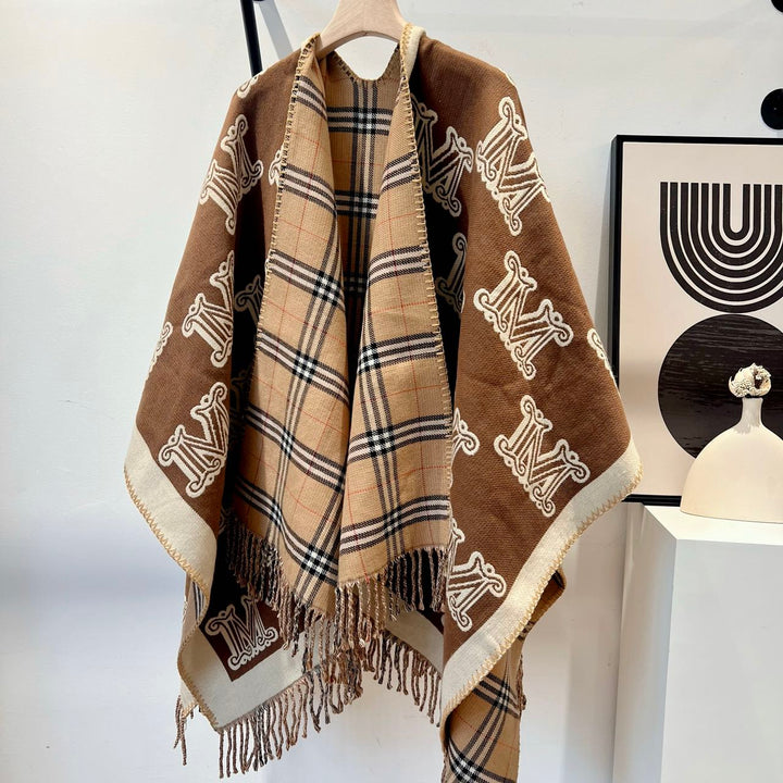 Scottish style plaid cloak