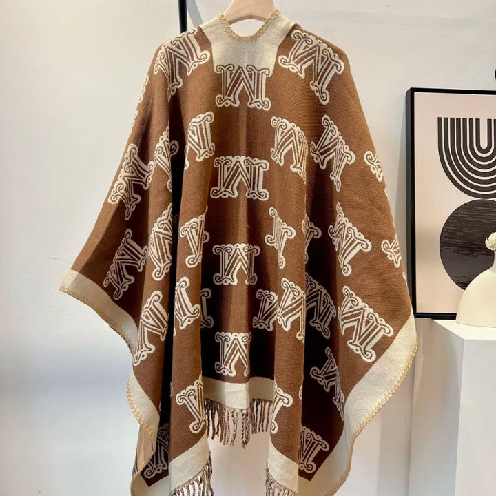 Scottish style plaid cloak