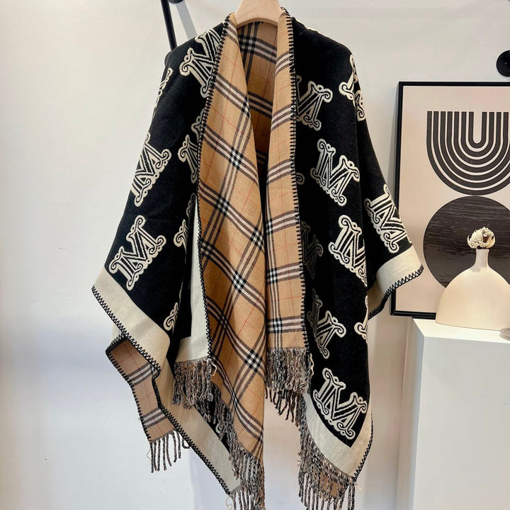 Scottish style plaid cloak