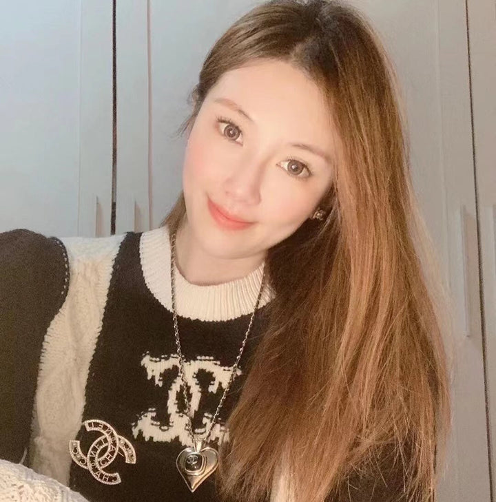 Fashion CC Heart Leather Necklace