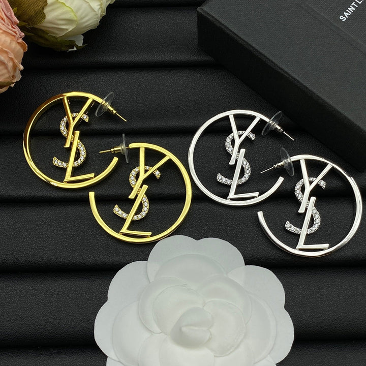 Fashion 2 Color Letter Earrings