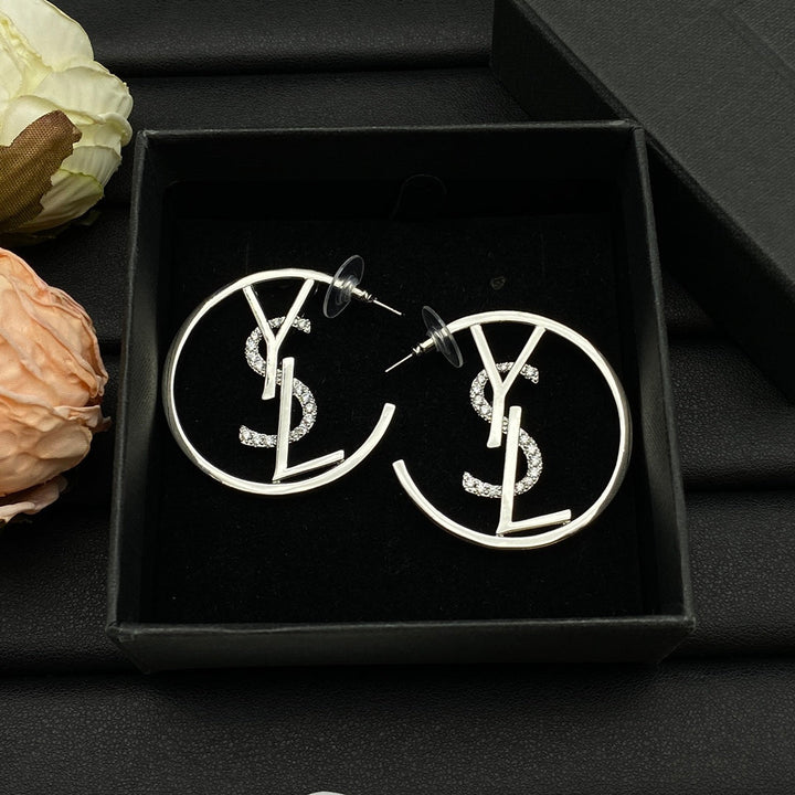 Fashion 2 Color Letter Earrings