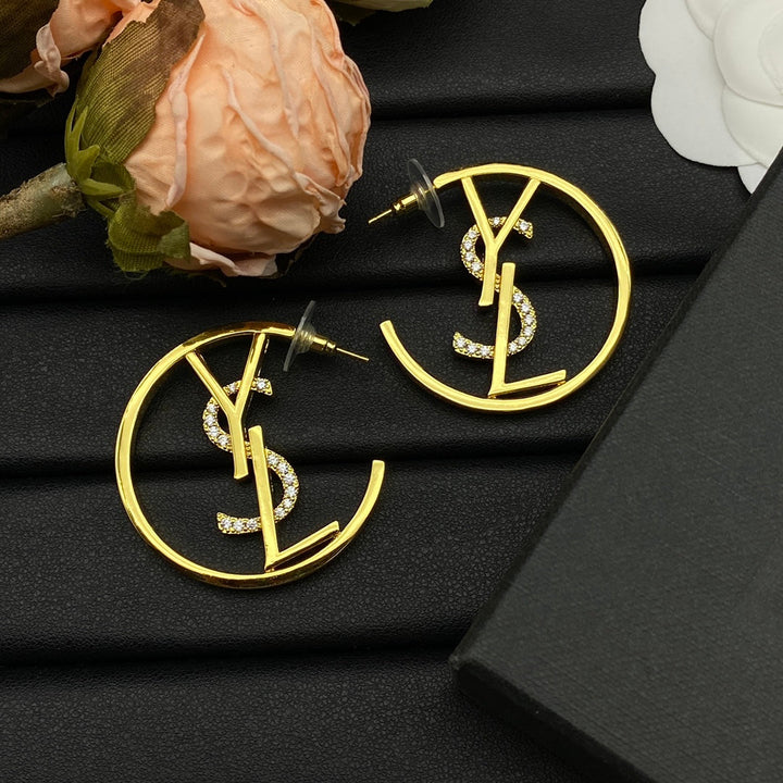 Fashion 2 Color Letter Earrings