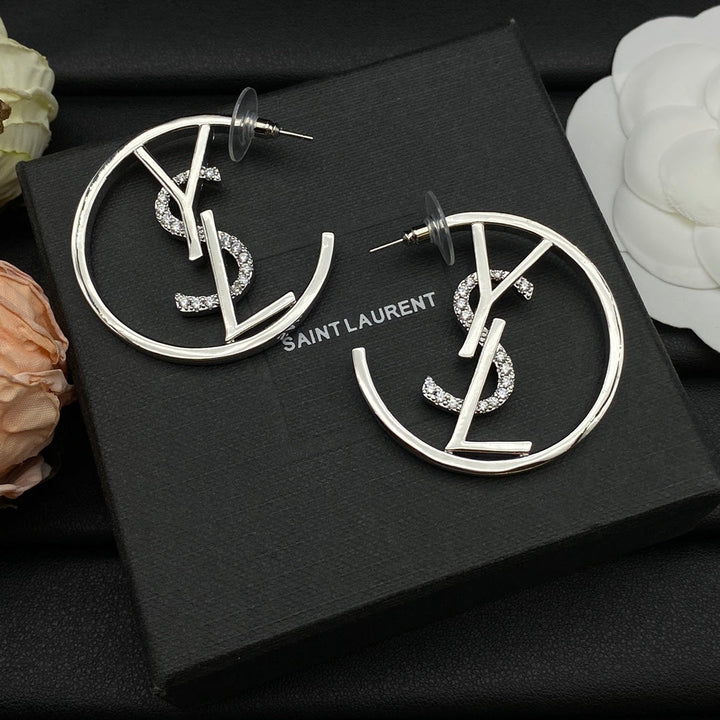 Fashion 2 Color Letter Earrings