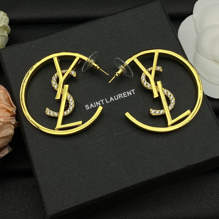 Fashion 2 Color Letter Earrings