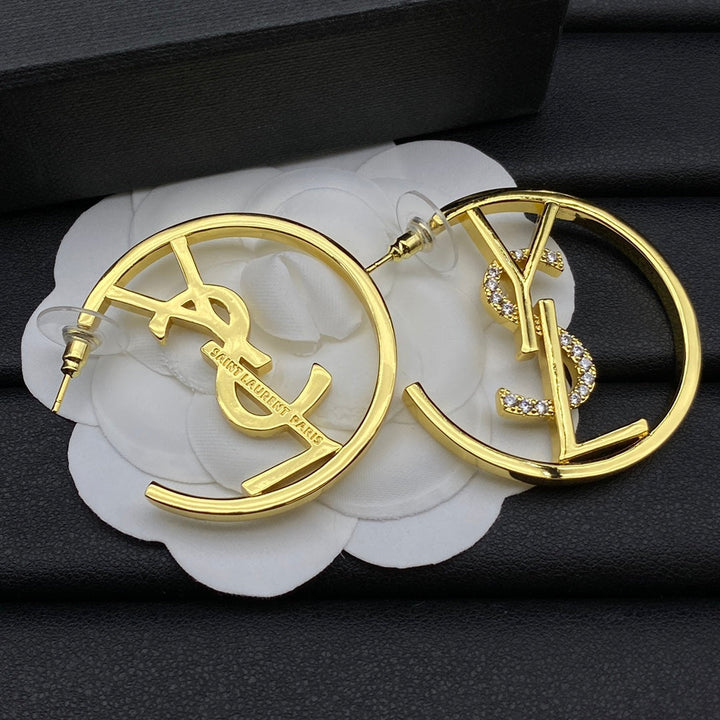 Fashion 2 Color Letter Earrings