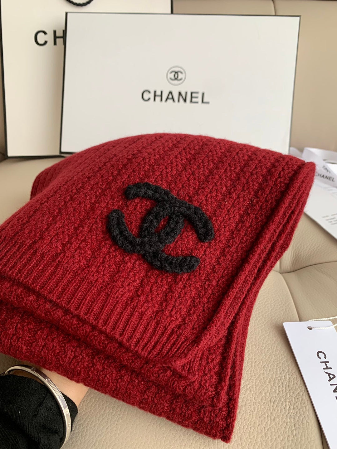Fashion CC cashmere knitted pineapple pattern fall and winter scarf