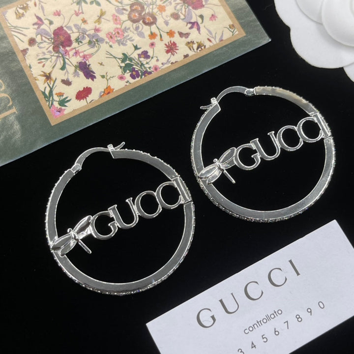 New Round Letter Cutout Earrings