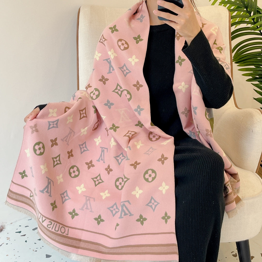 fashion two-color cashmere scarf