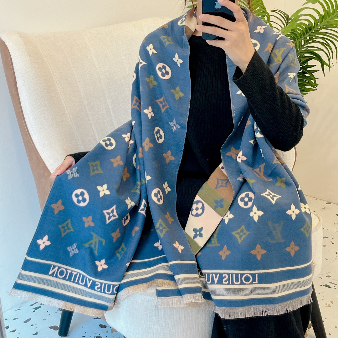 fashion two-color cashmere scarf