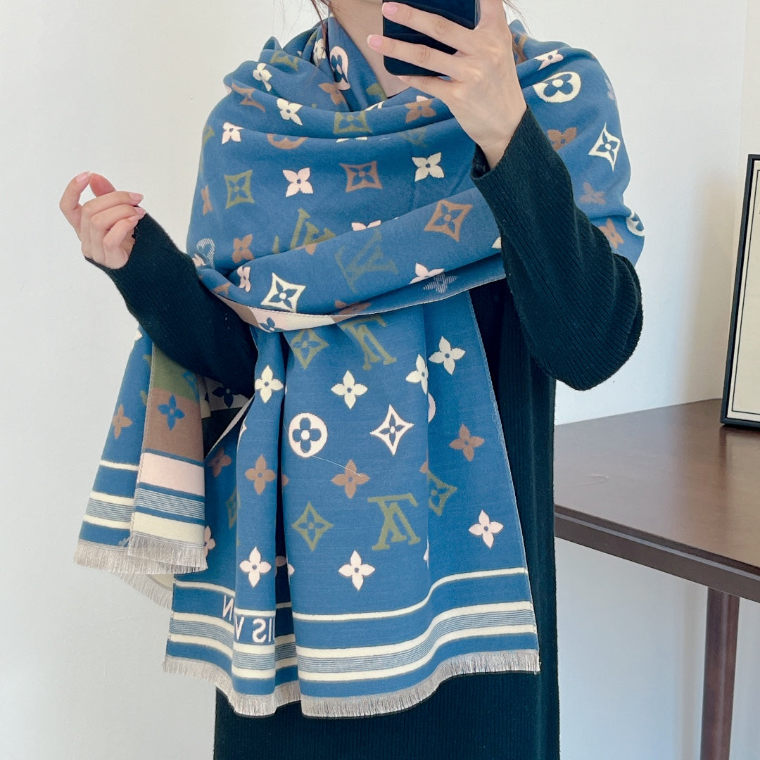 fashion two-color cashmere scarf