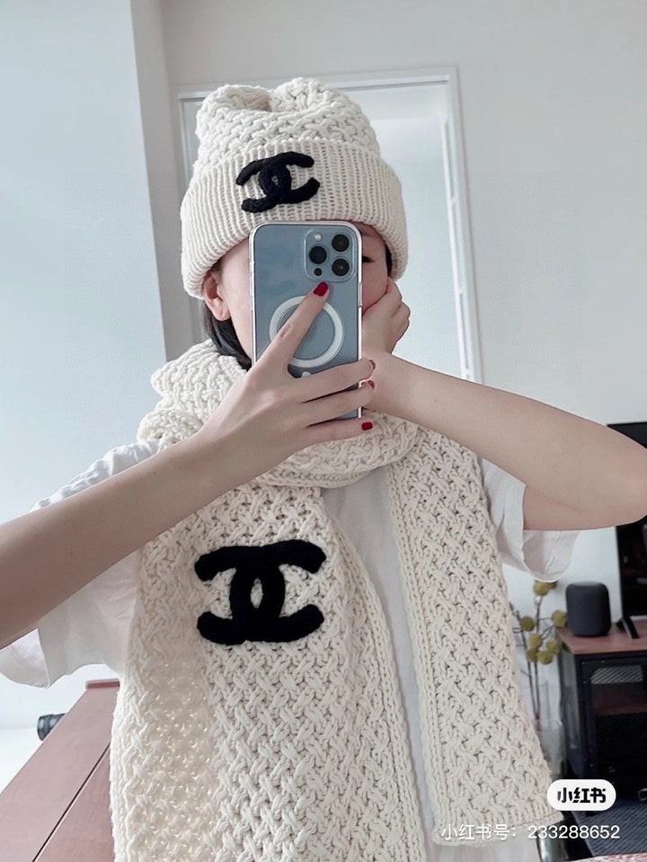 6 Colors Fashion CC Classic Set Hat ➕Scarf