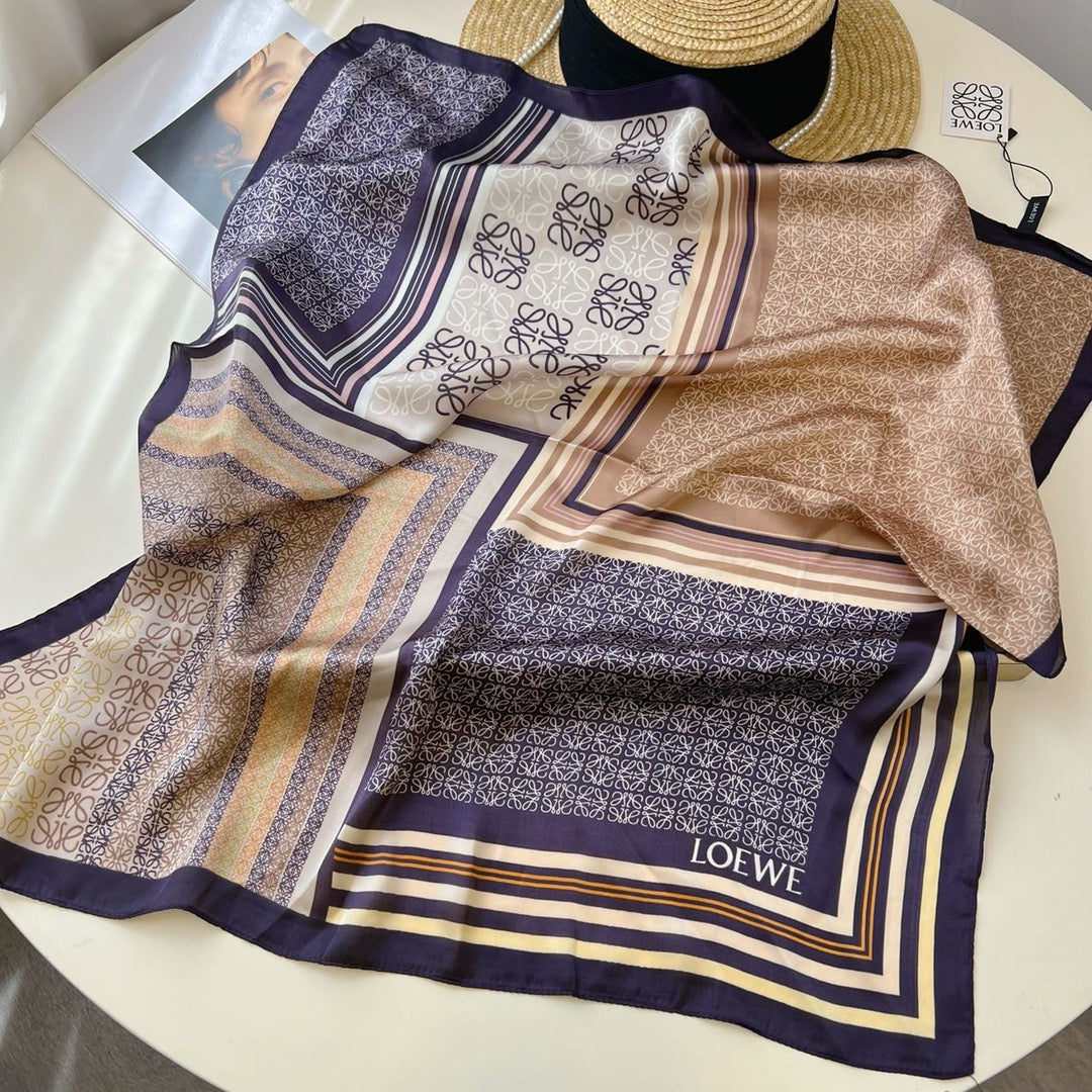 Vintage Satin Peplum Small Square Scarf