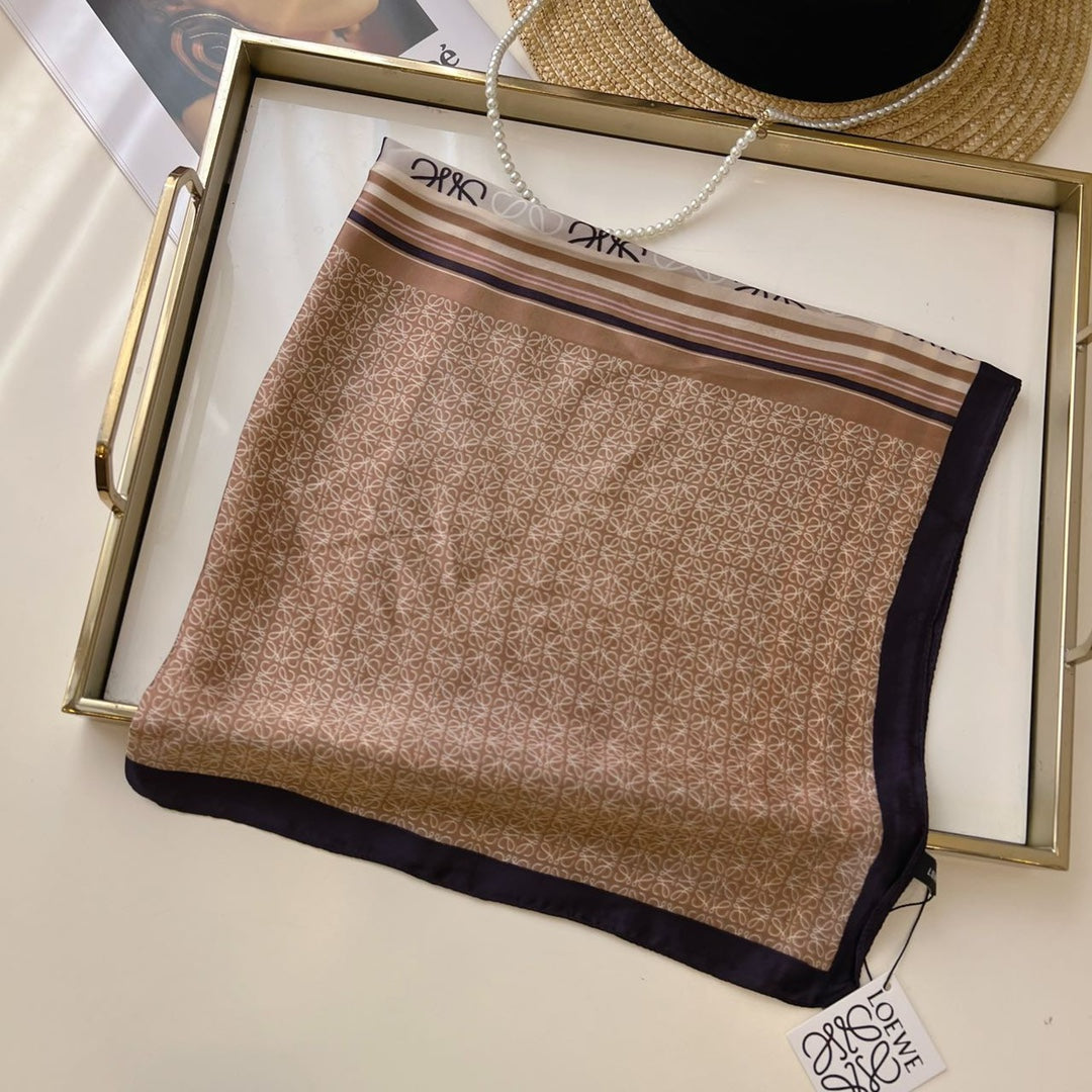 Vintage Satin Peplum Small Square Scarf