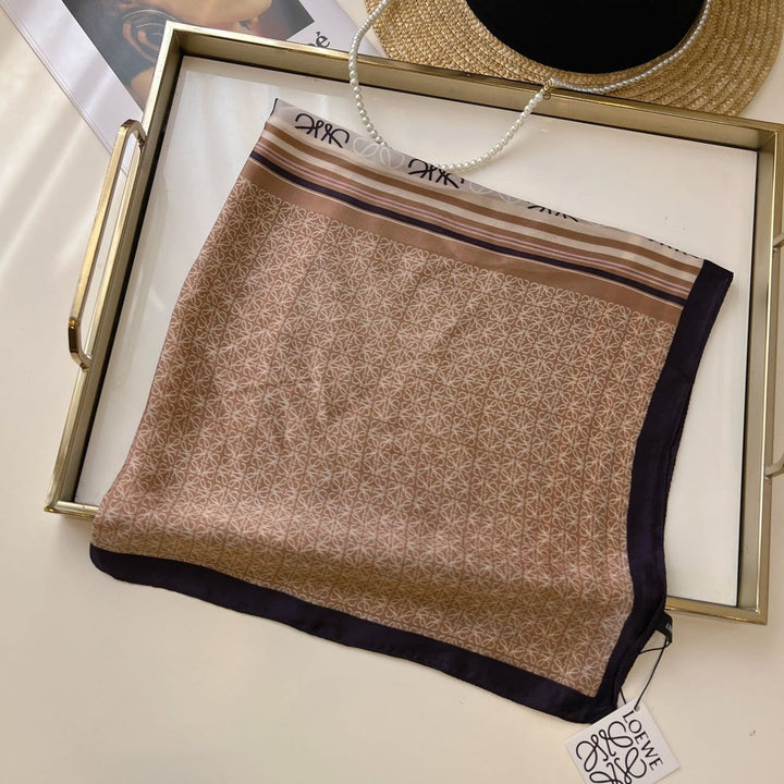 Vintage Satin Peplum Small Square Scarf