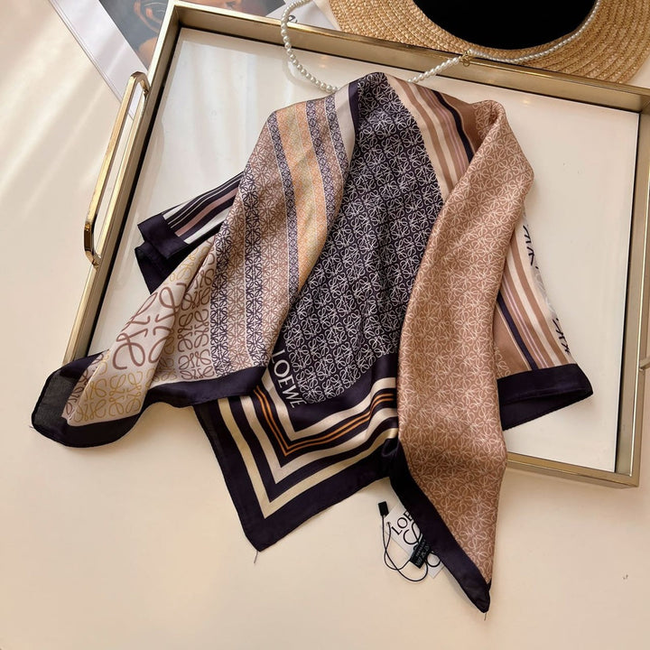 Vintage Satin Peplum Small Square Scarf