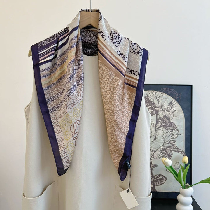 Vintage Satin Peplum Small Square Scarf