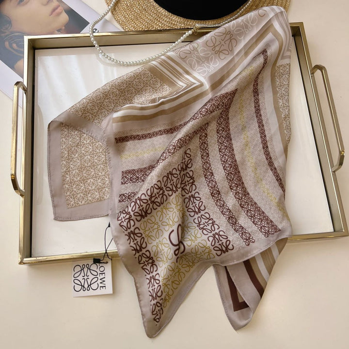 Vintage Satin Peplum Small Square Scarf