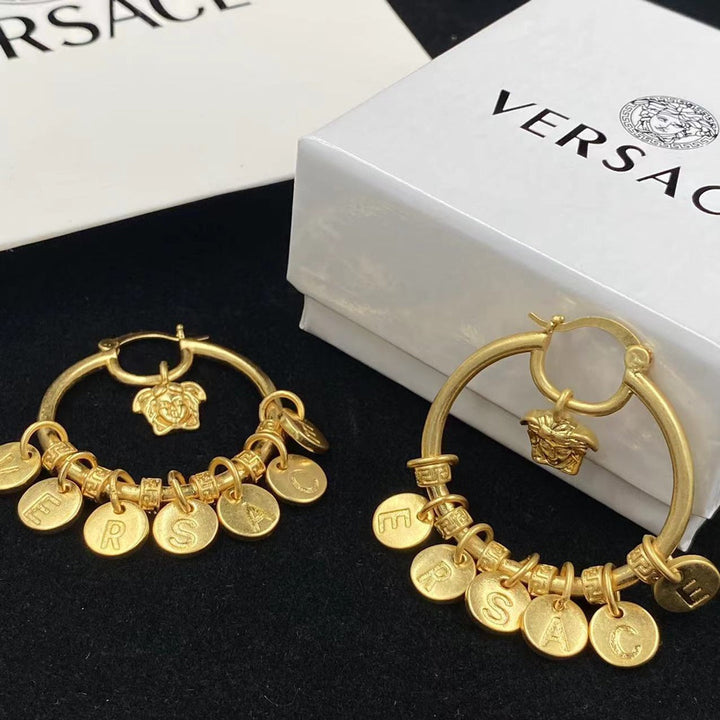 Classic Letter Circle Earrings